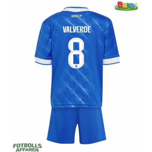 Real Madrid Federico Valverde #8 Tredjeställ Barn 2025-26 Kortärmad (+ Korta byxor)